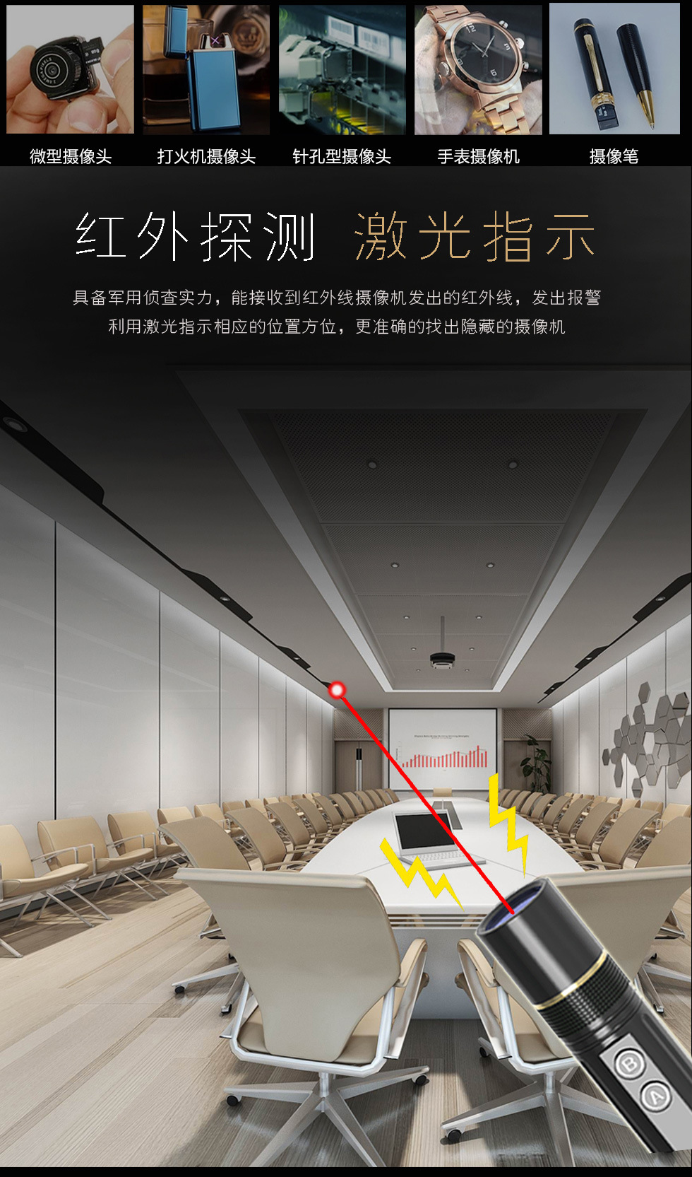 2020新款反偷拍探测器GPS信号探测器防偷拍防监听设备  7